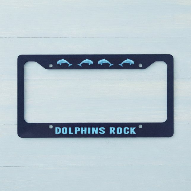 Dolphins Rock License Plate Frame (Dolphins rock license plate frame.)