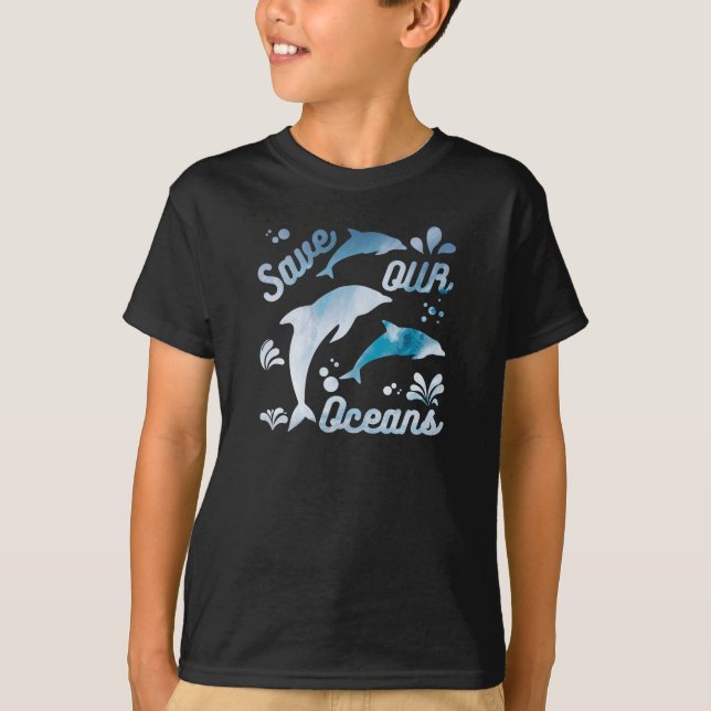 Dolphins/Save Our Oceans T-Shirt (Front)