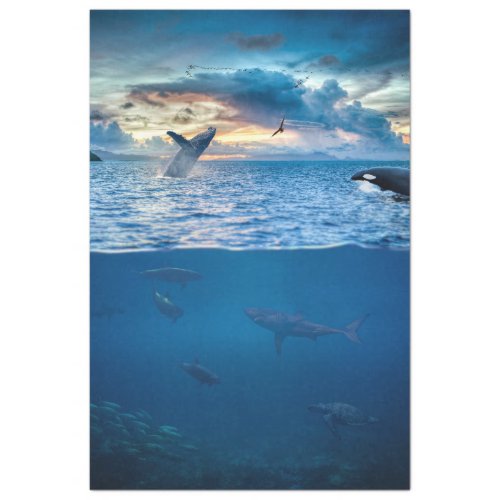 Dolphins Sea Ocean Decoupage Tissue Paper