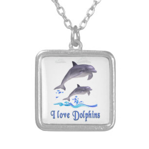 Dolphins Silver Plated Necklace