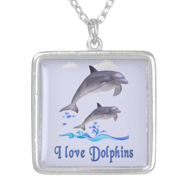 Dolphins Silver Plated Necklace (Front)