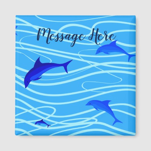 Dolphins  Sun Personalize Add Your Name or Text Magnet