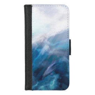 Dolphins Surfing JUST FOR THE THRILL #2 iPhone 8/7 Wallet Case