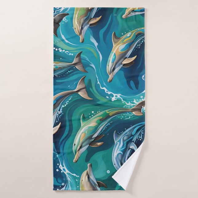 Dolphins swim  bath towel set (Bath Towel)