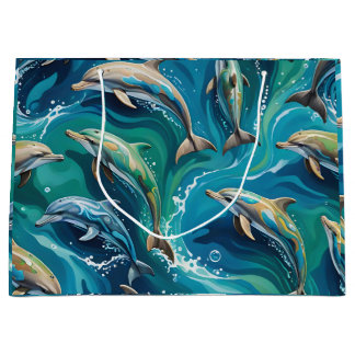 Dolphins swim large gift bag