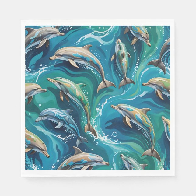 Dolphins swim  napkins (Front)