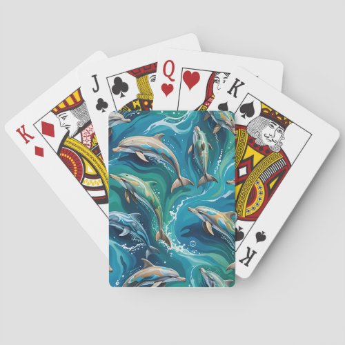 Dolphins swim  poker cards