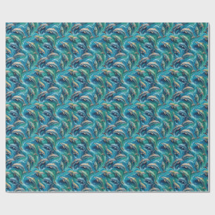 Dolphins swim wrapping paper