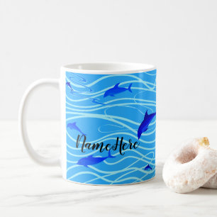 Dolphins Swimming Personalize Add Your Name or Tex Coffee Mug