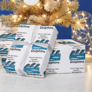 Dolphins Swimming Together Friendship Wrapping Paper