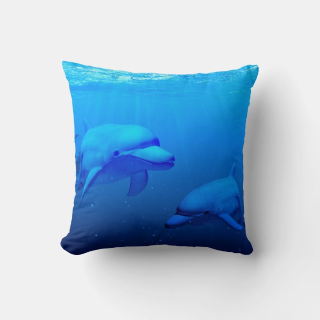 Dolphins Throw Pillow (Front)