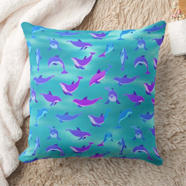 Dolphins Throw Pillow (Blanket)