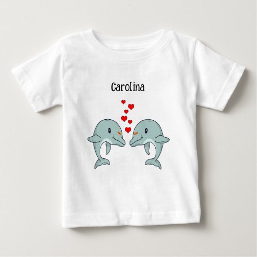 Dolphins totally cute love each other   baby T_Shirt