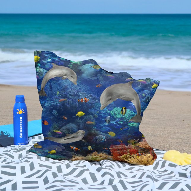 Dolphins Underwater Fish Tote Bag (Creator Uploaded)