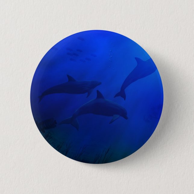 DOLPHINS UNDERWATER PINBACK BUTTON (Front)