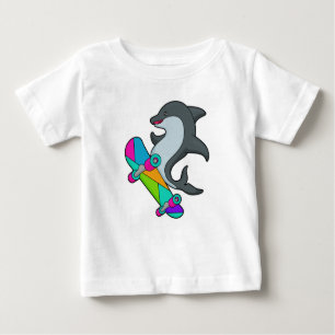Dolpin as Skater with Skateboard Baby T-Shirt