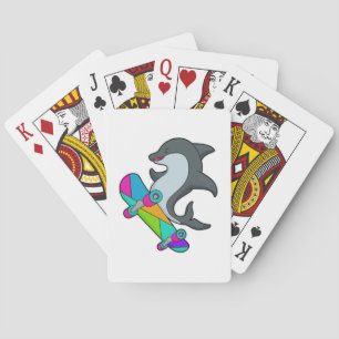 Dolpin as Skater with Skateboard Poker Cards