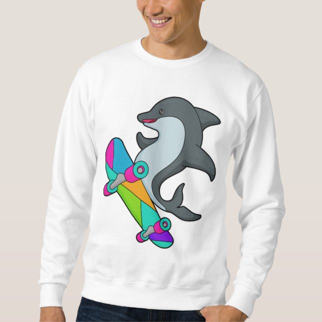 Dolpin as Skater with Skateboard Sweatshirt (Front)