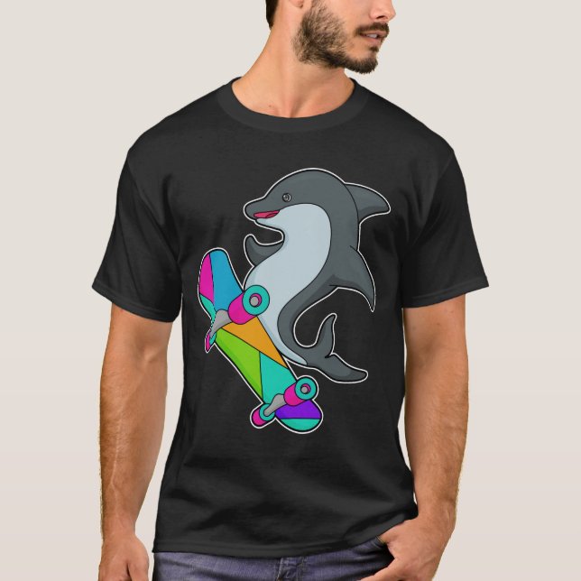 Dolpin as Skater with Skateboard T-Shirt (Front)
