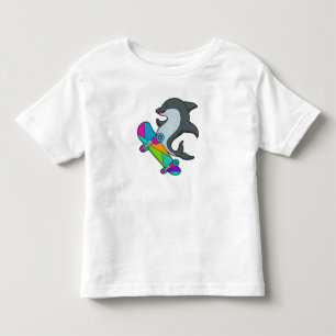 Dolpin as Skater with Skateboard Toddler T-shirt