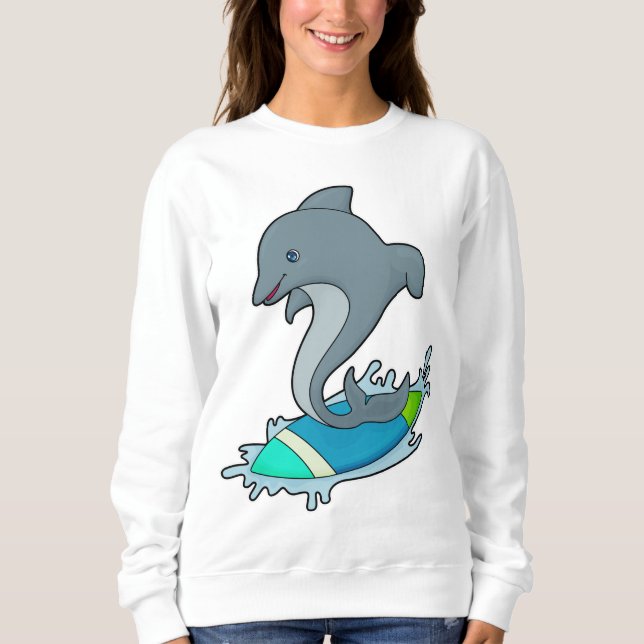 Dolpin as Surfer with Surfboard Sweatshirt (Front)