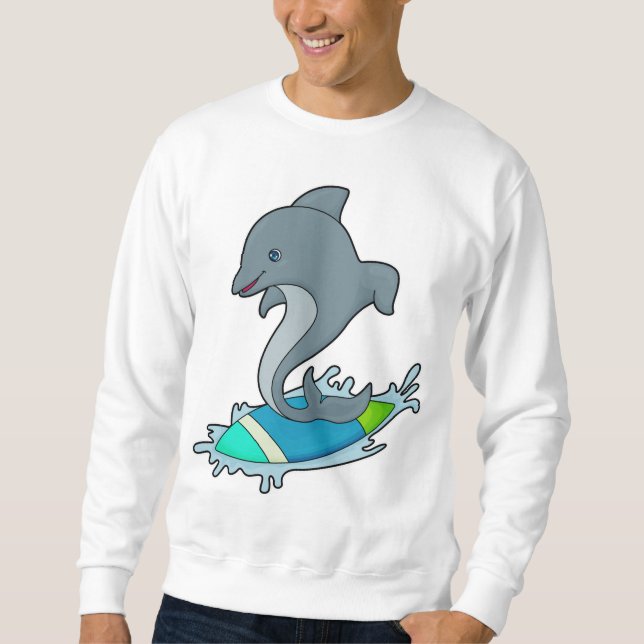 Dolpin as Surfer with Surfboard Sweatshirt (Front)