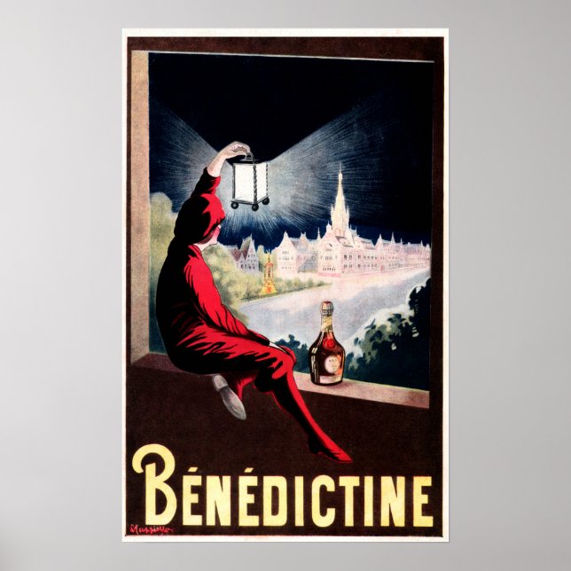 DOM BENEDICTINE French Herbal Liqueur Cappiello Poster (Front)