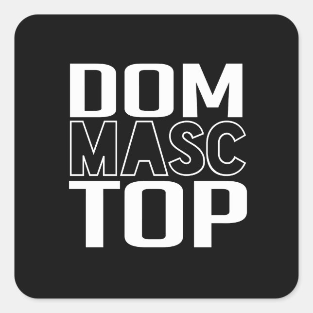 Dom Masc Top Square Sticker (Front)