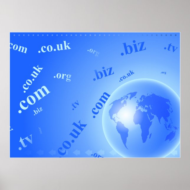 Domain Globe Background Poster (Front)