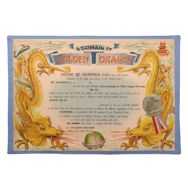 Domain of the Golden Dragon Cloth Placemat (Front)