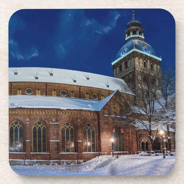 Dome cathedral on Dome square in Riga, Latvia Beverage Coaster (Front)