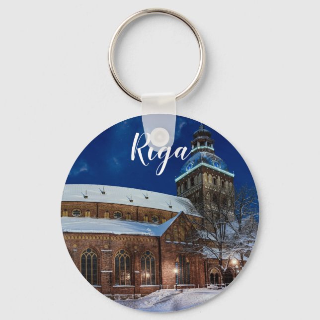 Dome cathedral on Dome square in Riga, Latvia Keychain (Front)