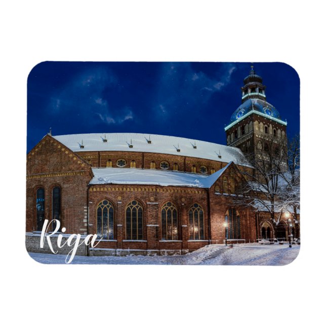 Dome cathedral on Dome square in Riga, Latvia Magnet (Horizontal)
