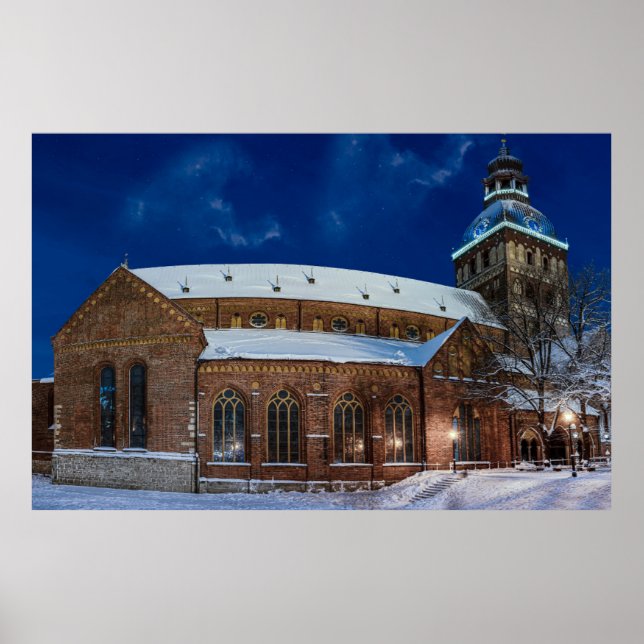 Dome cathedral on Dome square in Riga, Latvia Poster (Front)