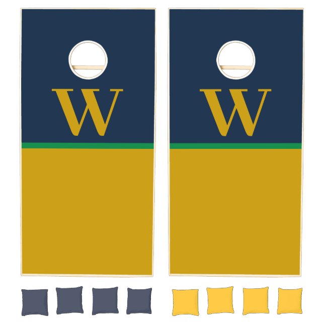 Dome Gold Blue College Monogram Cornhole Set (Set)
