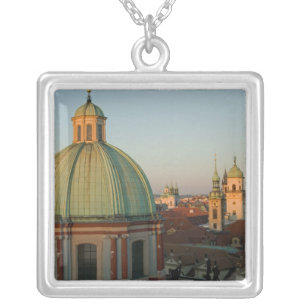 Dome of Church of Saint Francis, Prague, Czech Silver Plated Necklace