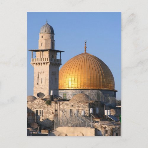 Dome of the Rock  Al Aqsa at SunsetJerusalem Postcard