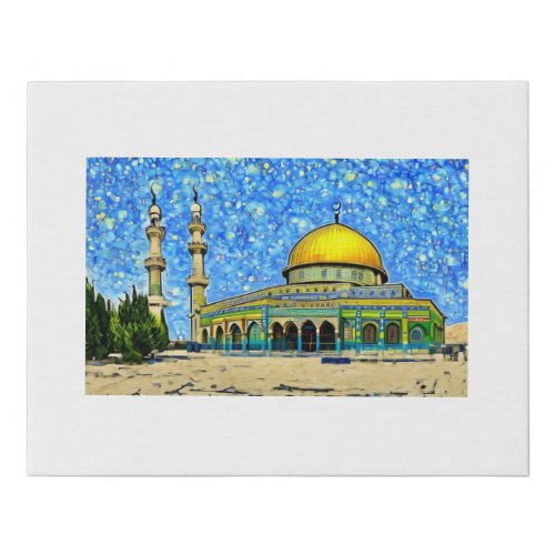 Dome of the Rock Al_Aqsa on a Canvas