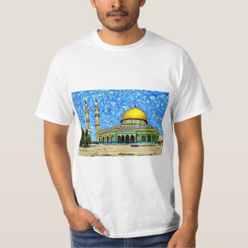 Dome of the Rock Al_Aqsa on a T_Shirt