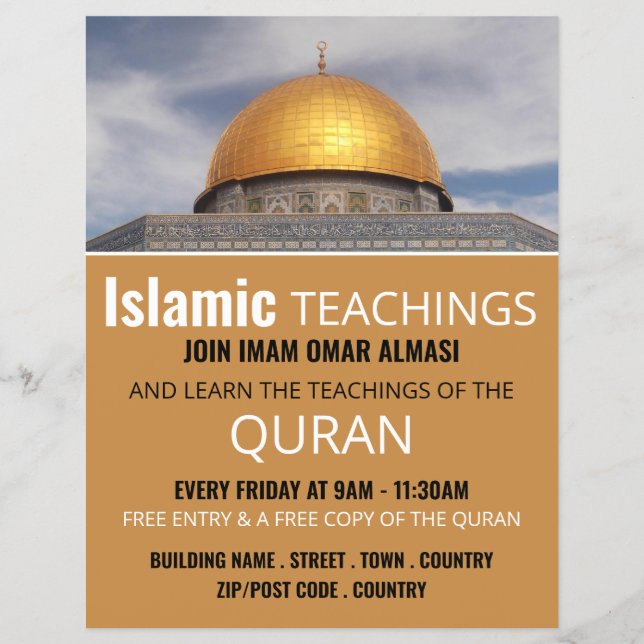 Dome of the Rock, Islamic Teaching Advertising Flyer (Front)