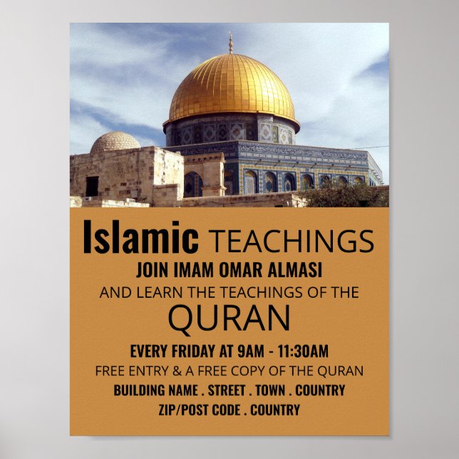 Dome of the Rock, Islamic Teaching Advertising Poster (Front)