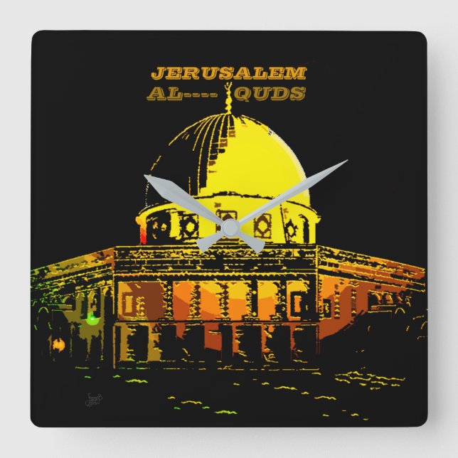 Dome of the Rock, Jerusalem Square Wall Clock (Front)