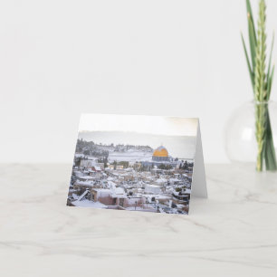 Dome of The Rock Snow Letterpress Thank You Card