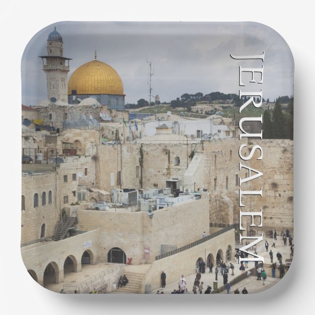 Dome of the Rock | Western Wall Plaza, Jerusalem Paper Plates (Front)