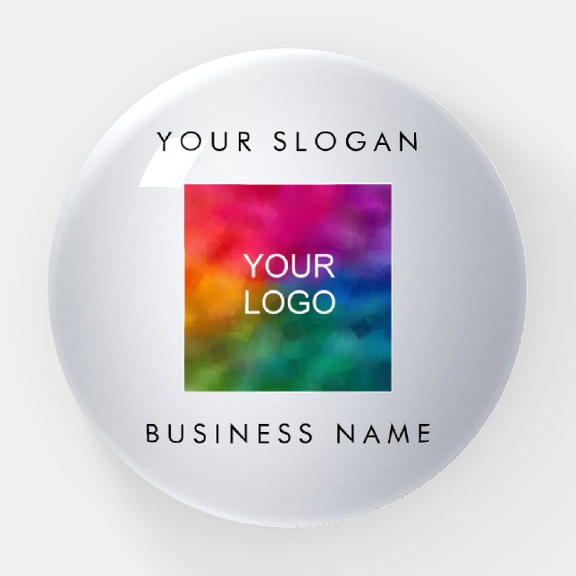 Dome Paperweight Silver Look Add Company Logo (Front)