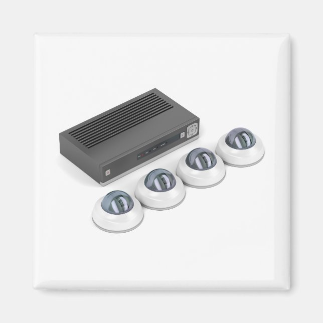 Dome security cameras and digital video recorder magnet (Front)