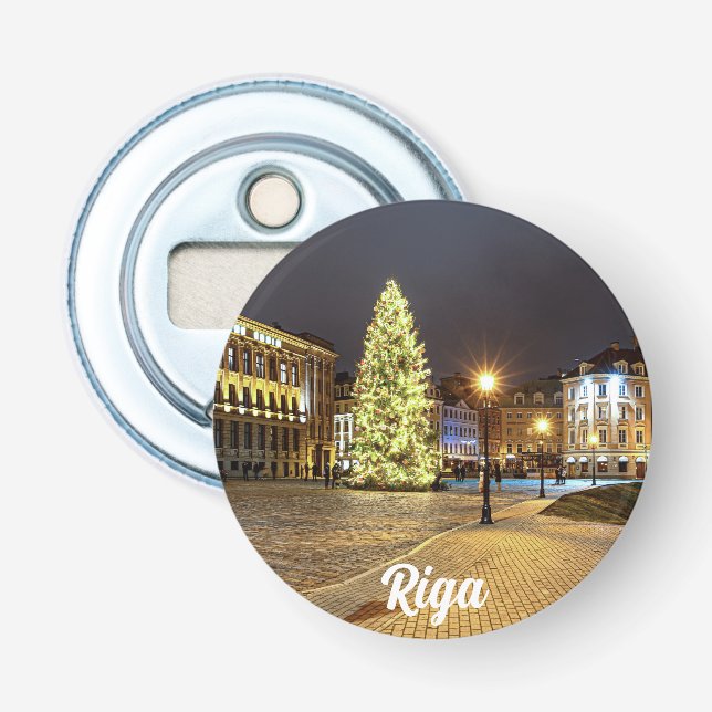Dome Square with Christmas tree in Riga Bottle Opener (Front)