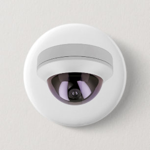 Dome surveillance camera pinback button