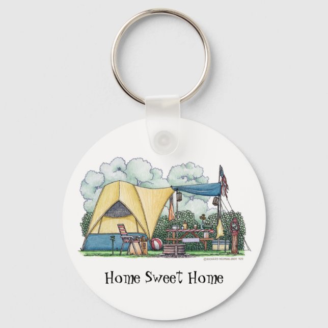 Dome Tent Camper Camping Key Chains HSH (Front)