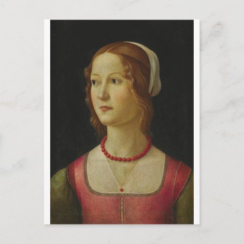 Domenico Ghirlandaio _ Portrait of a young woman Postcard